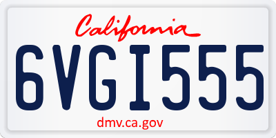 CA license plate 6VGI555