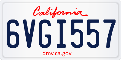 CA license plate 6VGI557