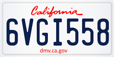 CA license plate 6VGI558
