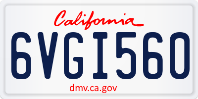 CA license plate 6VGI560