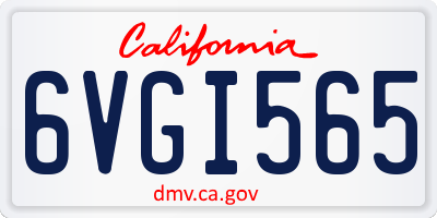 CA license plate 6VGI565