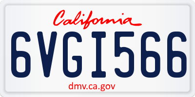 CA license plate 6VGI566