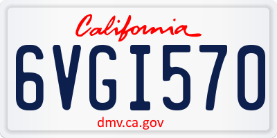 CA license plate 6VGI570