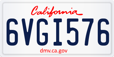 CA license plate 6VGI576