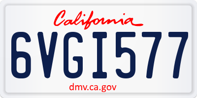 CA license plate 6VGI577