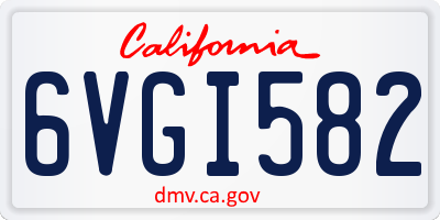 CA license plate 6VGI582