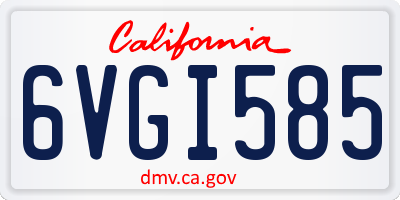 CA license plate 6VGI585