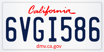 CA license plate 6VGI586