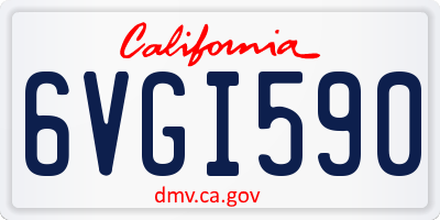 CA license plate 6VGI590