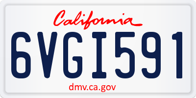 CA license plate 6VGI591