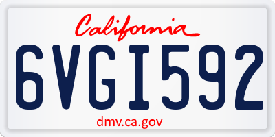 CA license plate 6VGI592