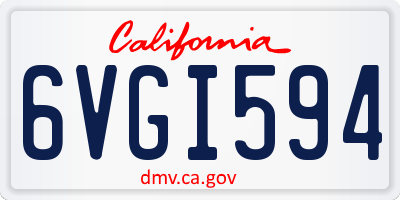 CA license plate 6VGI594