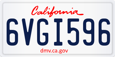 CA license plate 6VGI596