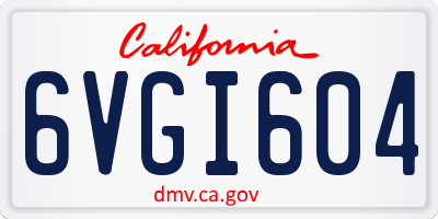 CA license plate 6VGI604