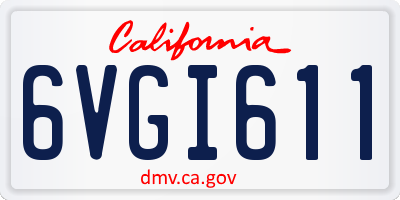 CA license plate 6VGI611