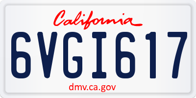 CA license plate 6VGI617