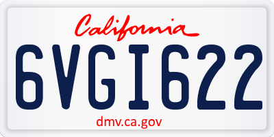 CA license plate 6VGI622
