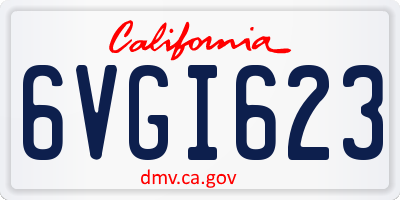 CA license plate 6VGI623
