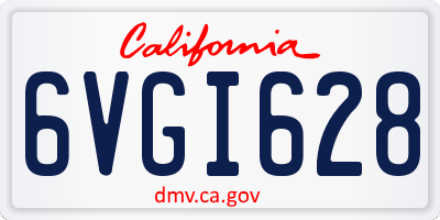 CA license plate 6VGI628