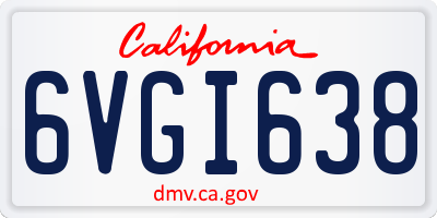 CA license plate 6VGI638