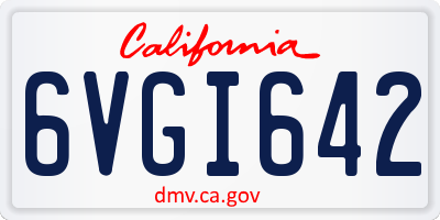 CA license plate 6VGI642