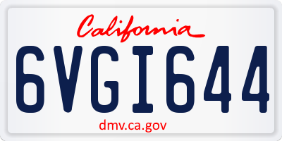 CA license plate 6VGI644