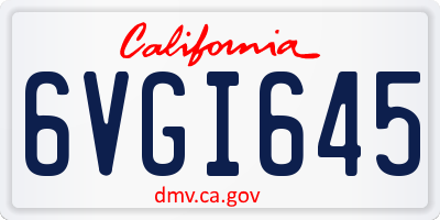 CA license plate 6VGI645