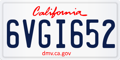 CA license plate 6VGI652