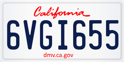 CA license plate 6VGI655