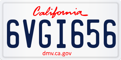 CA license plate 6VGI656