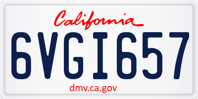 CA license plate 6VGI657