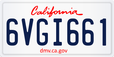 CA license plate 6VGI661