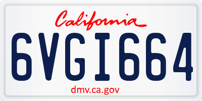 CA license plate 6VGI664