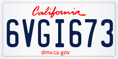 CA license plate 6VGI673