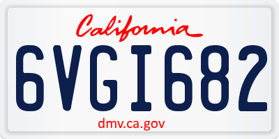 CA license plate 6VGI682