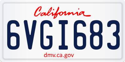 CA license plate 6VGI683