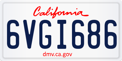 CA license plate 6VGI686