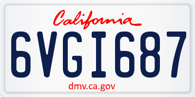 CA license plate 6VGI687