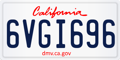 CA license plate 6VGI696