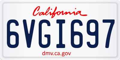 CA license plate 6VGI697