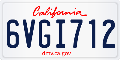 CA license plate 6VGI712