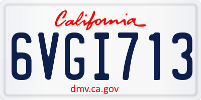 CA license plate 6VGI713