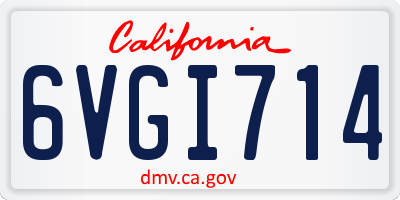 CA license plate 6VGI714
