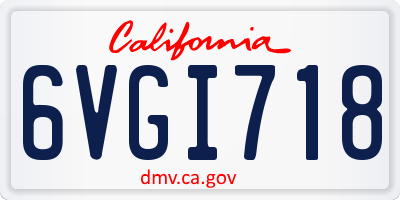 CA license plate 6VGI718
