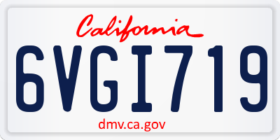 CA license plate 6VGI719