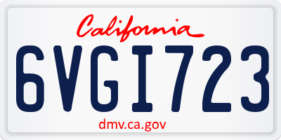 CA license plate 6VGI723