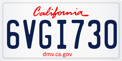 CA license plate 6VGI730