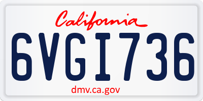 CA license plate 6VGI736