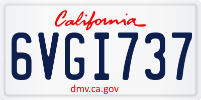 CA license plate 6VGI737
