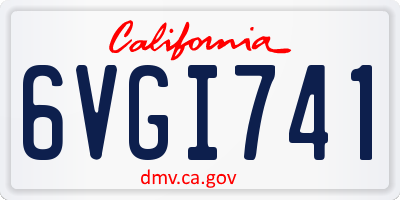 CA license plate 6VGI741
